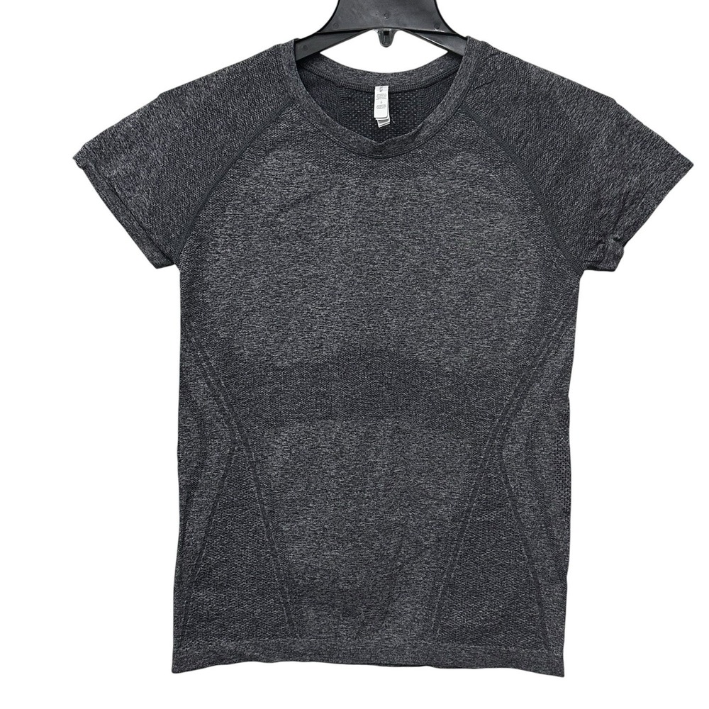 Athleta Women's Athletic Gym Shirt Pullover S/S Crew Neck Size Large Grey